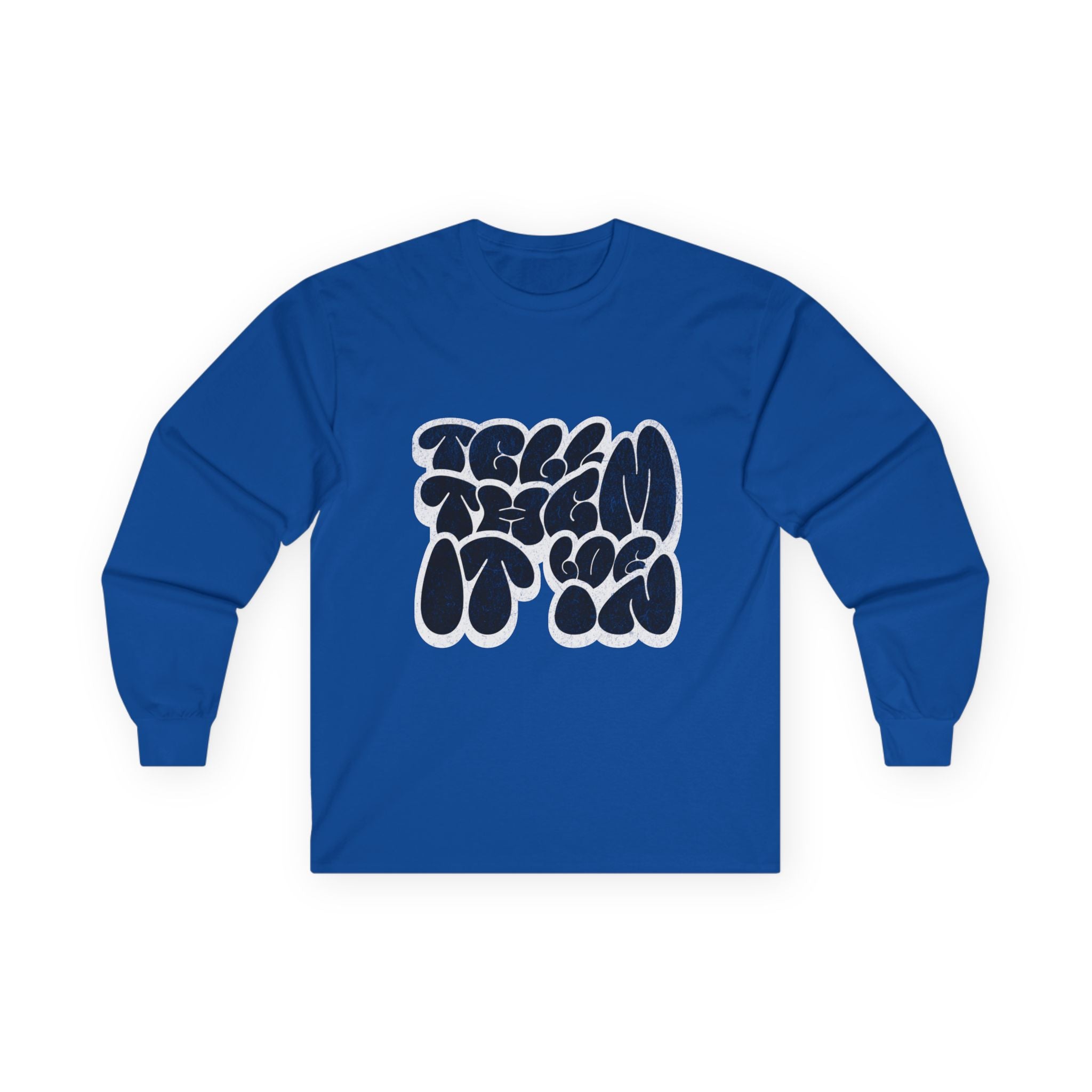 Long Sleeve "LOG IT IN" Tee — Retro Pebble Typography Graphic