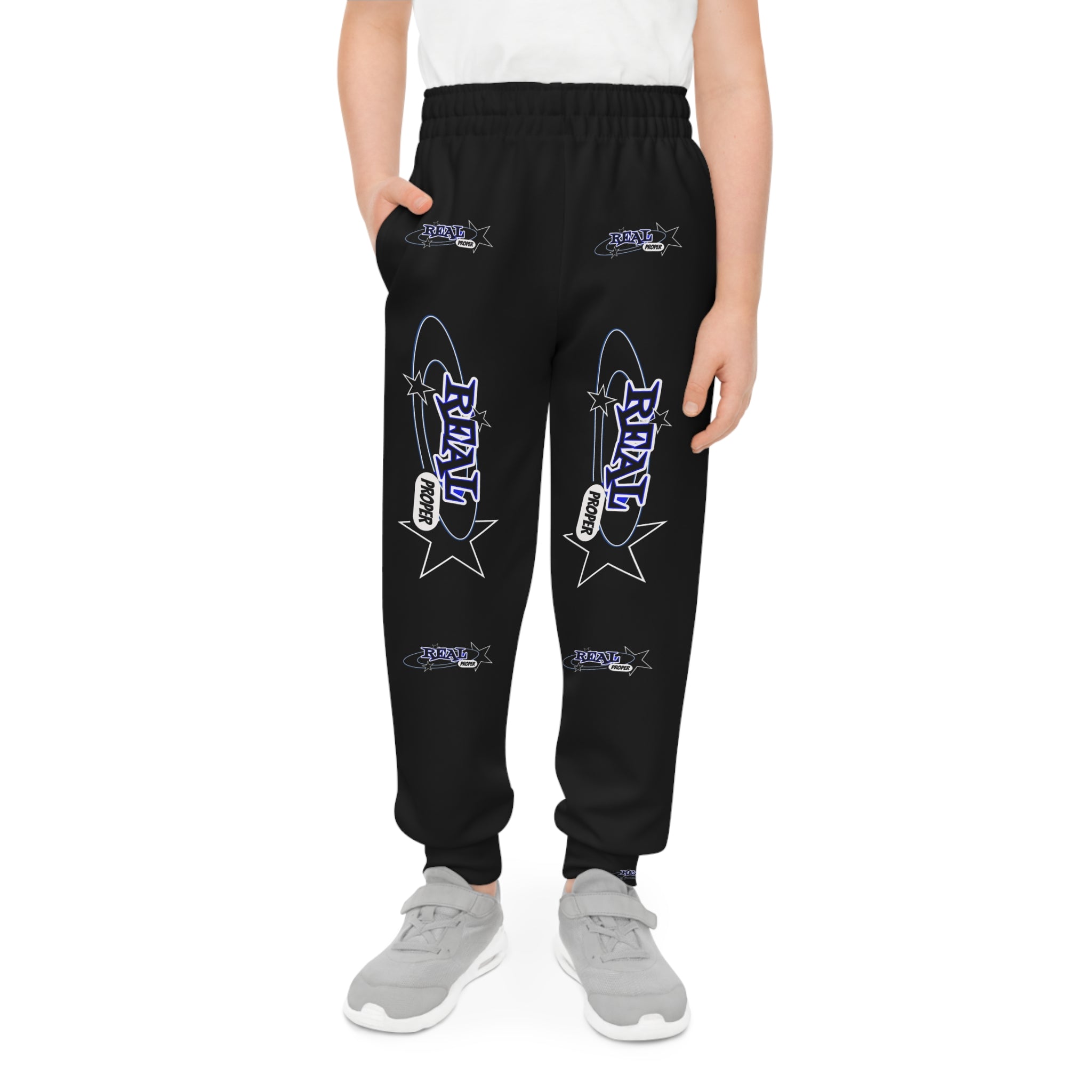 Youth Joggers — "Real Proper" Graphic All-Over Print
