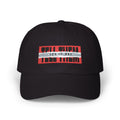 "LOG IT OUT" Hat with Red & Silver Sequined Stripe Embroidery