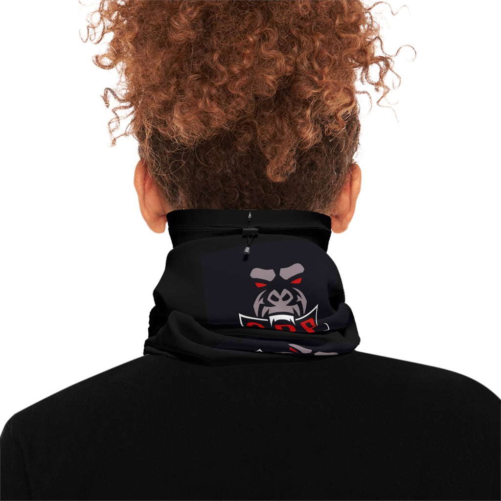 OPP Logo Winter Neck Gaiter with Drawstring — Black Cold-Weather Face Mask