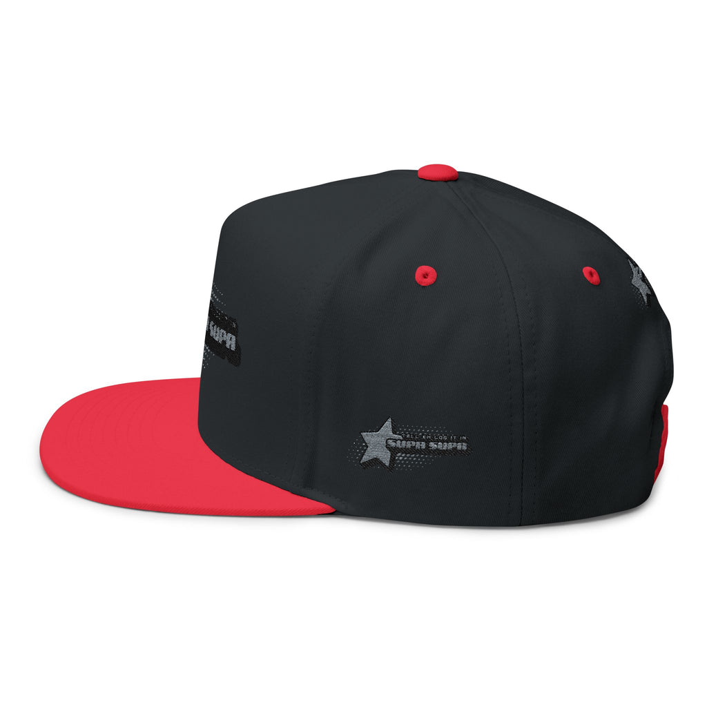 Embroidered Star Snapback Hat — 'Supa Supa' Retro Logo Flat-Bill Cap