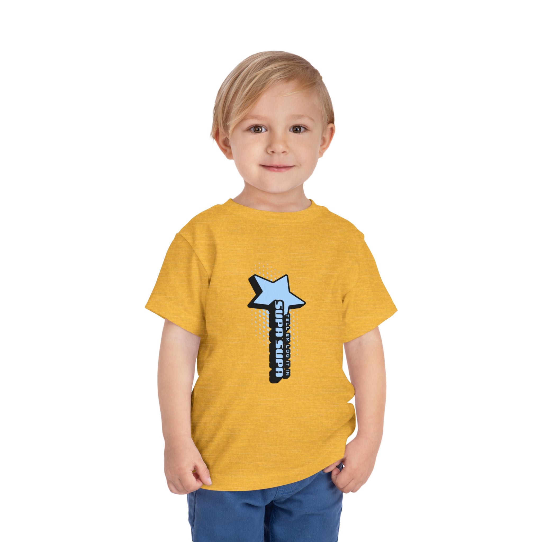 Toddler Tee — Blue Star "Tell em log it in" Graphic