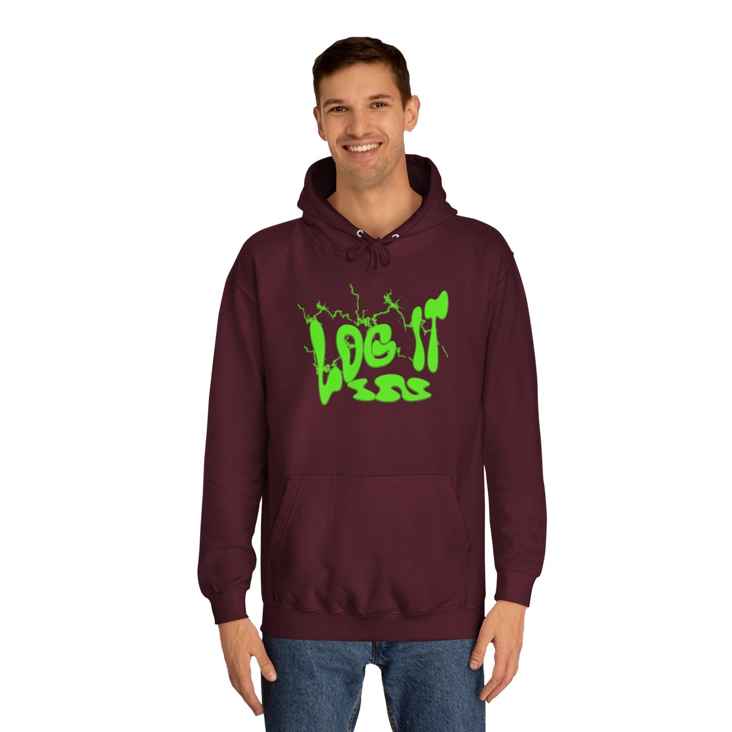 Unisex Hoodie with 'Log It in' Design, Cozy Casual Sweater for Trendy wear, Gift for Comfortable Everyday Wear