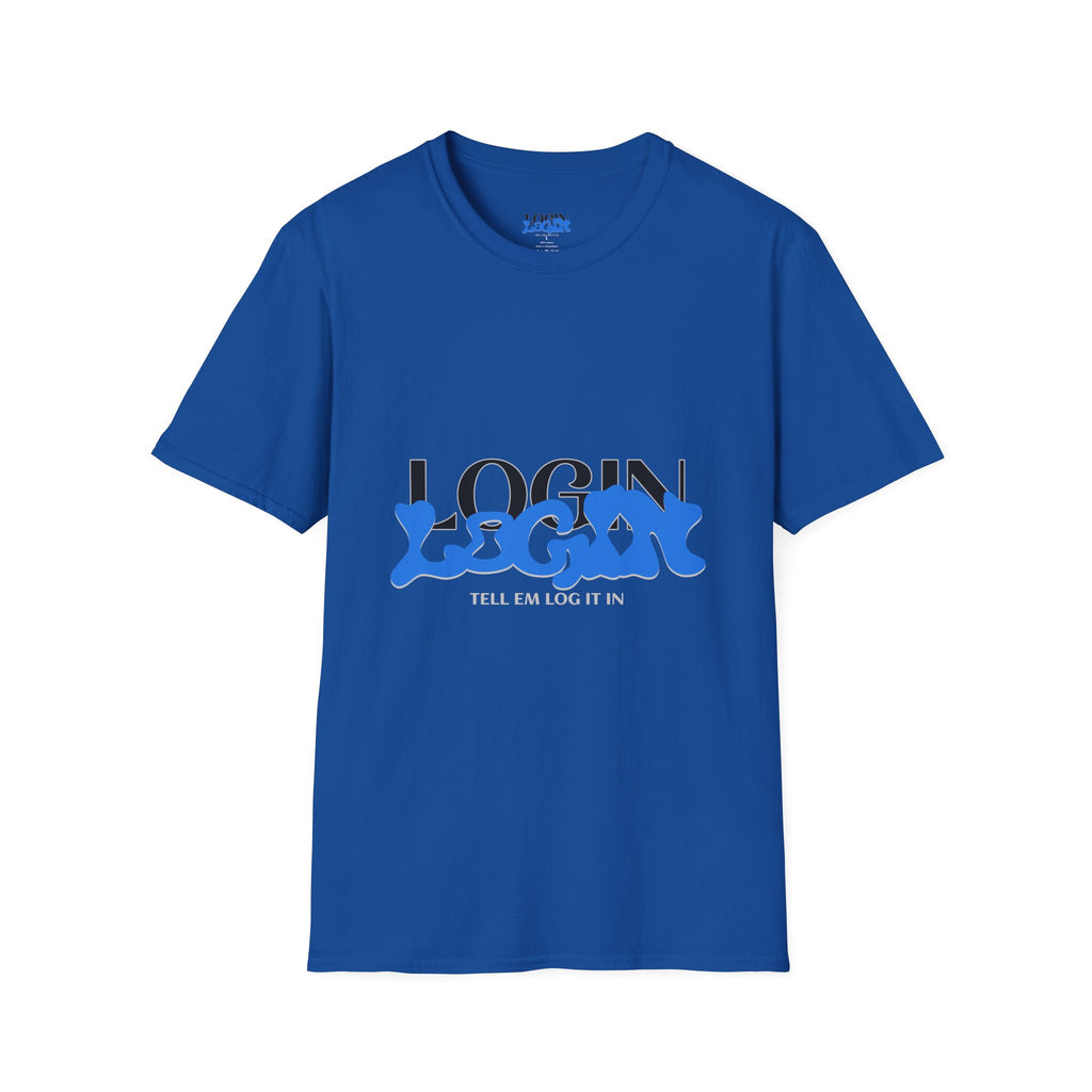 Login Graphic T-Shirt — Blue Drip Logo Tee
