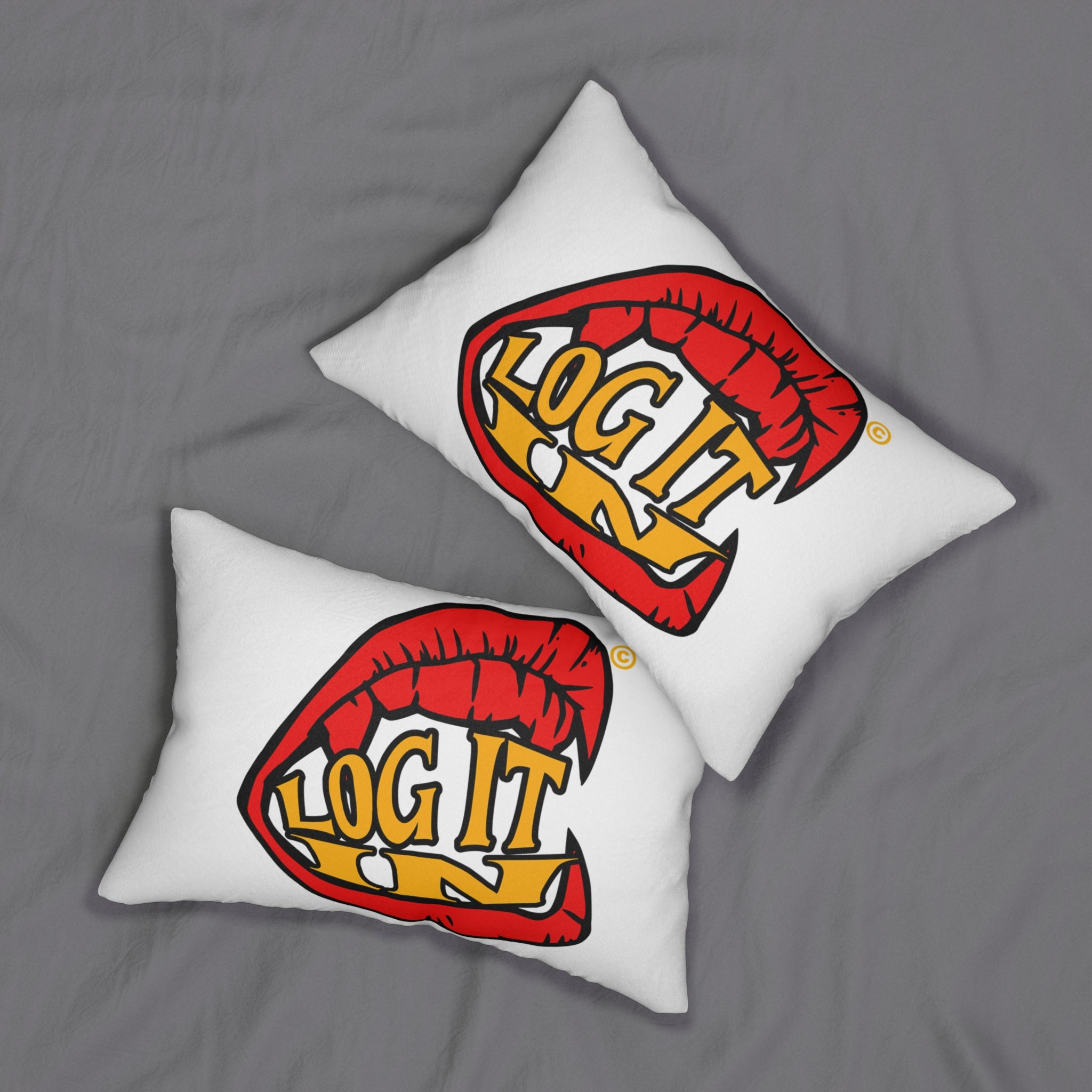 Lumbar Pillow — "Log It In" Graphic  Accent Cushion