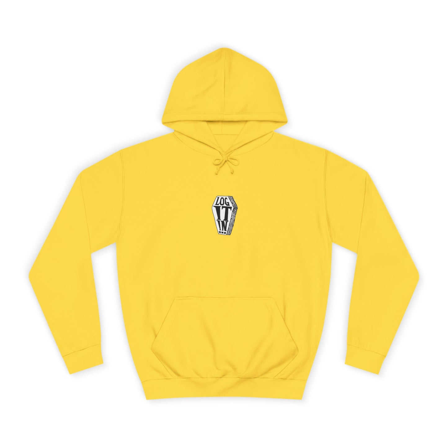 Edgy Unisex Log it in Hoodie, Casual Streetwear, Unique Gift, Trendy Apparel, Halloween Costume, Cozy Lounge Wear