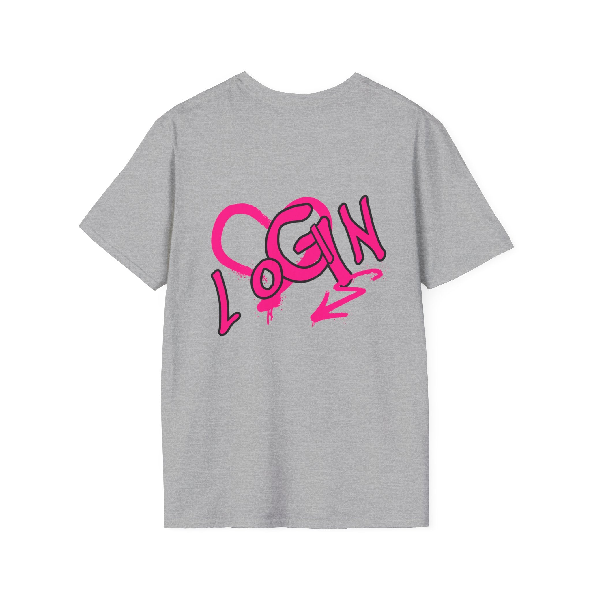 T-Shirt — Pink Graffiti 'Login' Streetwear Tee