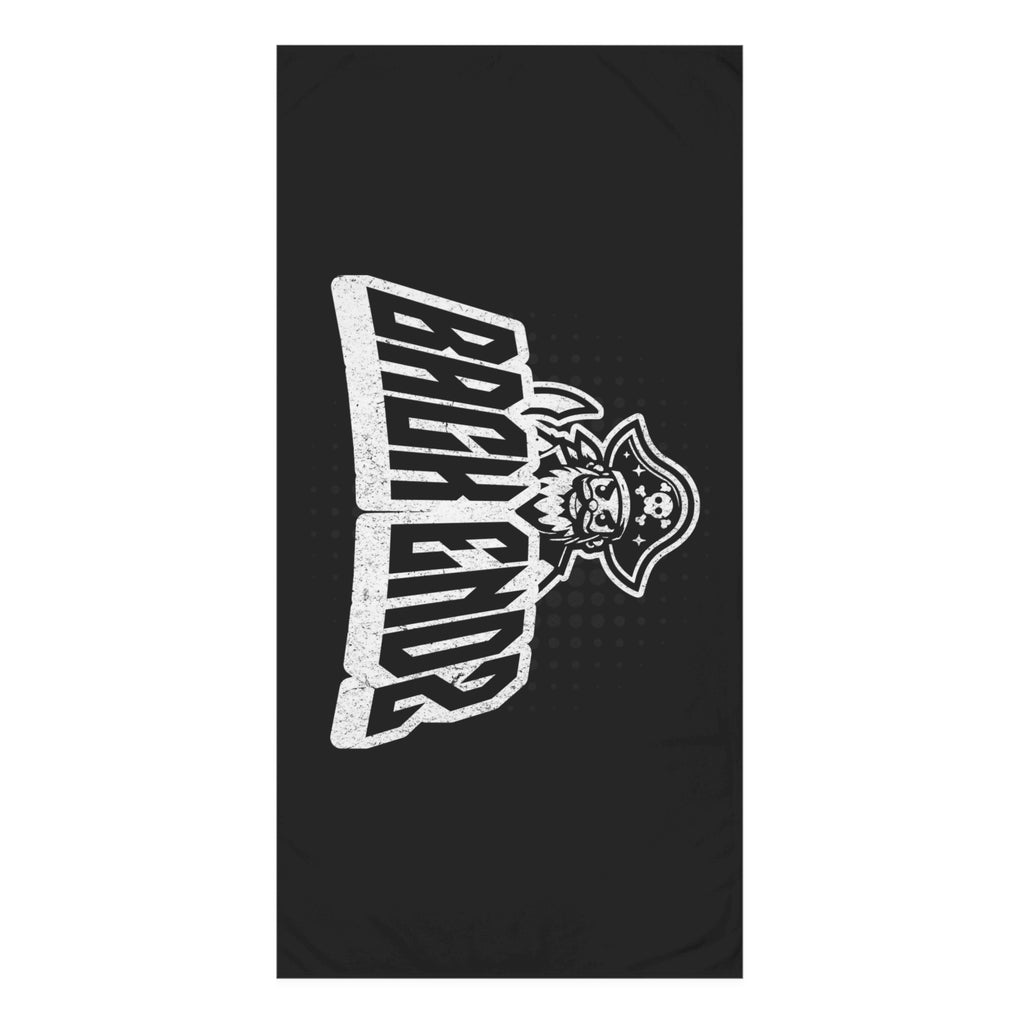 Beach Towel — 'Back Endz' Pirate Logo Black Cotton Towel