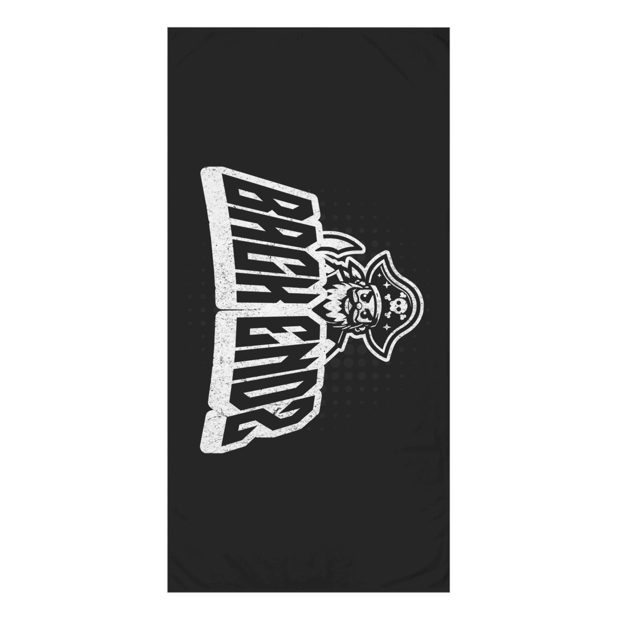 Beach Towel — 'Back Endz' Pirate Logo Black Cotton Towel