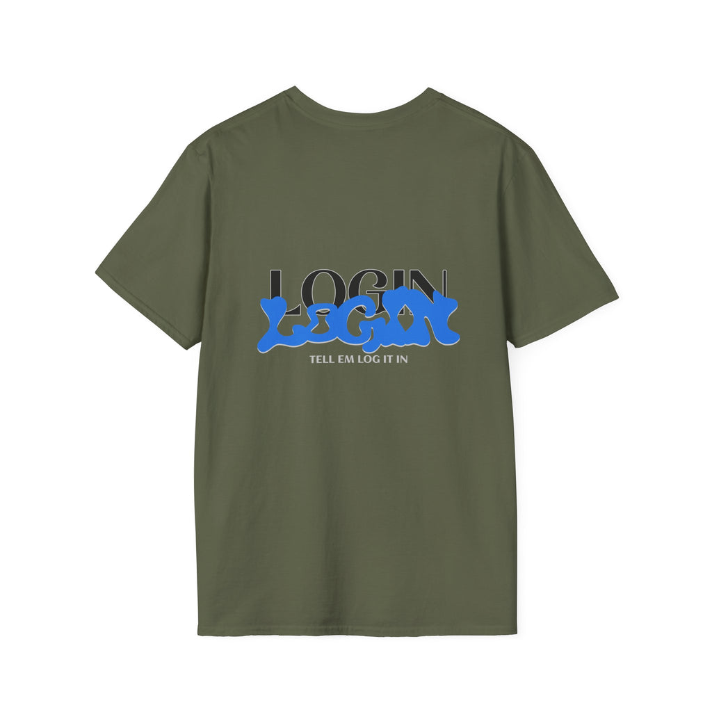 Login Graphic T-Shirt — Blue Drip Logo Tee