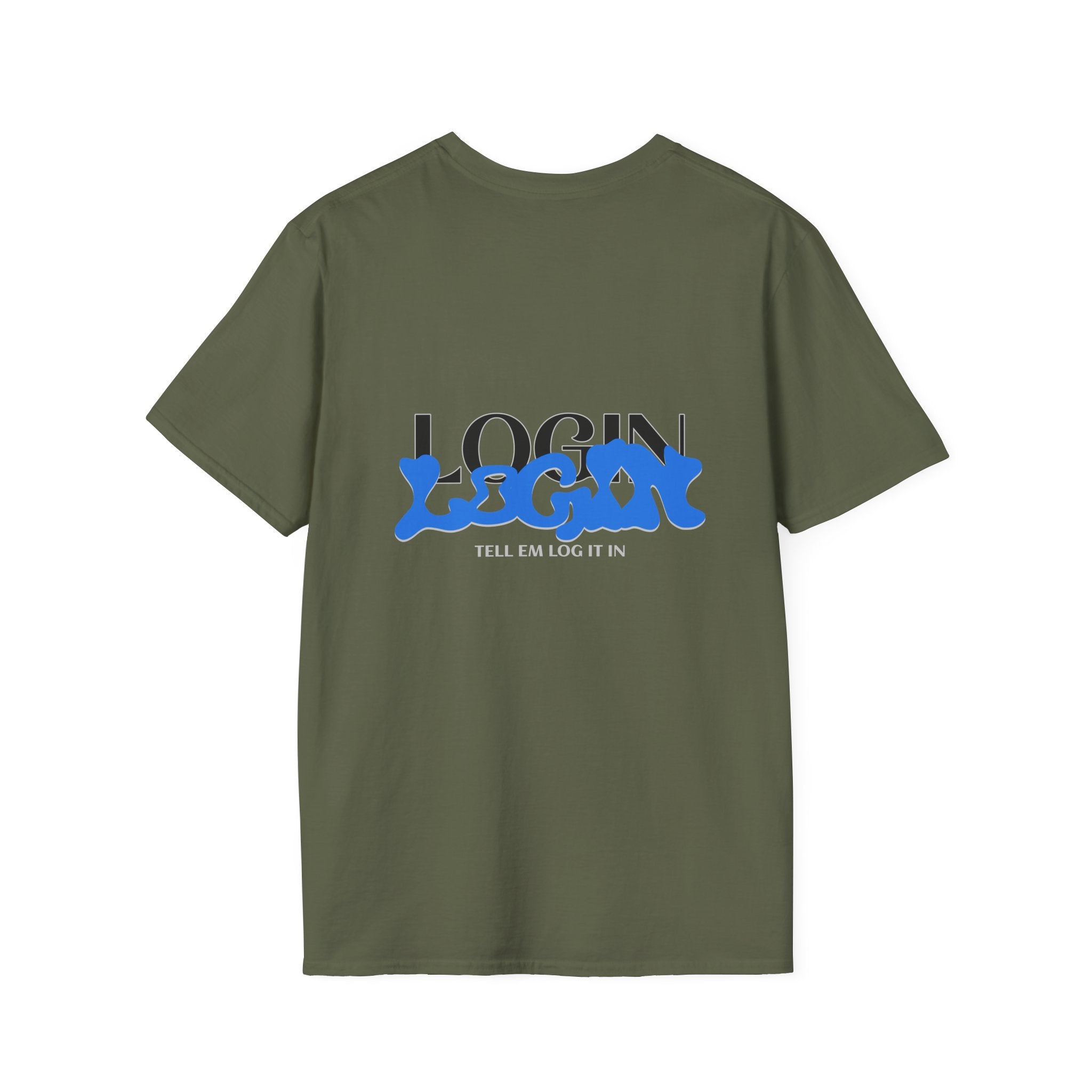 Login Graphic T-Shirt — Blue Drip Logo Tee