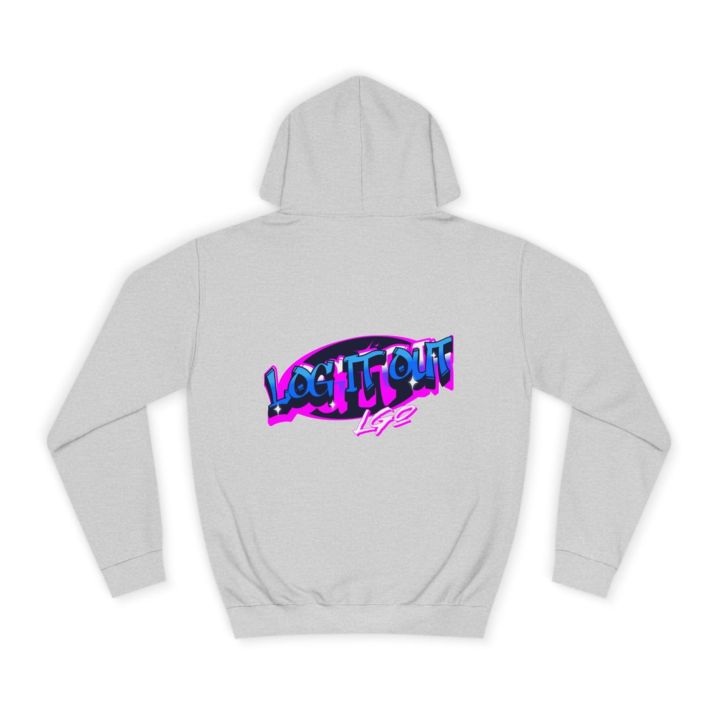Vibrant Graffiti"Log it out"Hoodie, Unisex Fashion, Casual Wear, Student Apparel, Street Style, Gift for Graduates