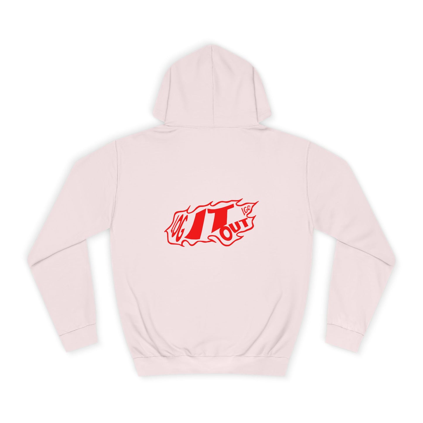Unisex Log it out Hoodie with Bold Red Design, Cozy Oversized Sweatshirt, Ideal for Every day, Casual Wears, Events, Gifts
