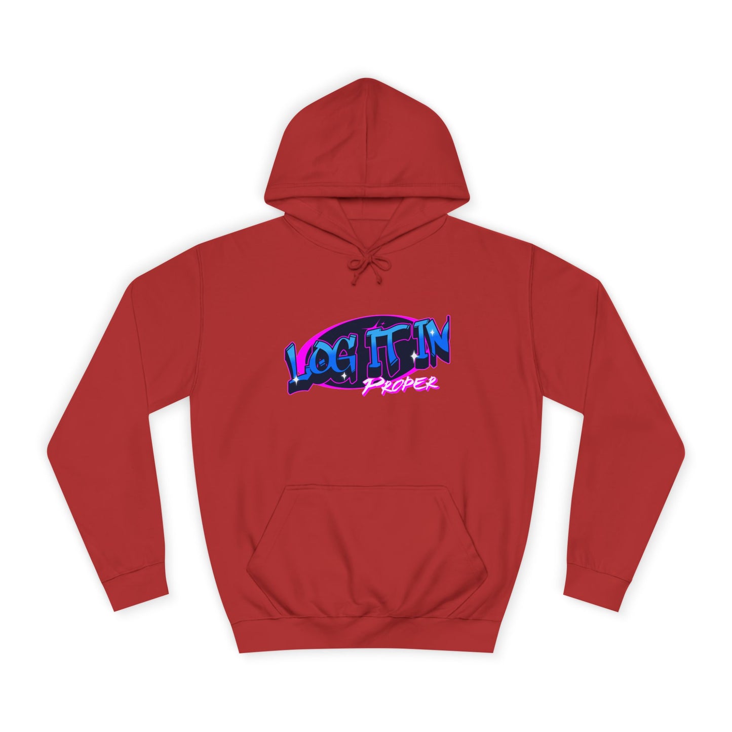 Vibrant Hoodie - Log It In, Unisex Pullover, Cozy Sweatshirt, College Apparel, Gift for Students, Trendy Fashion