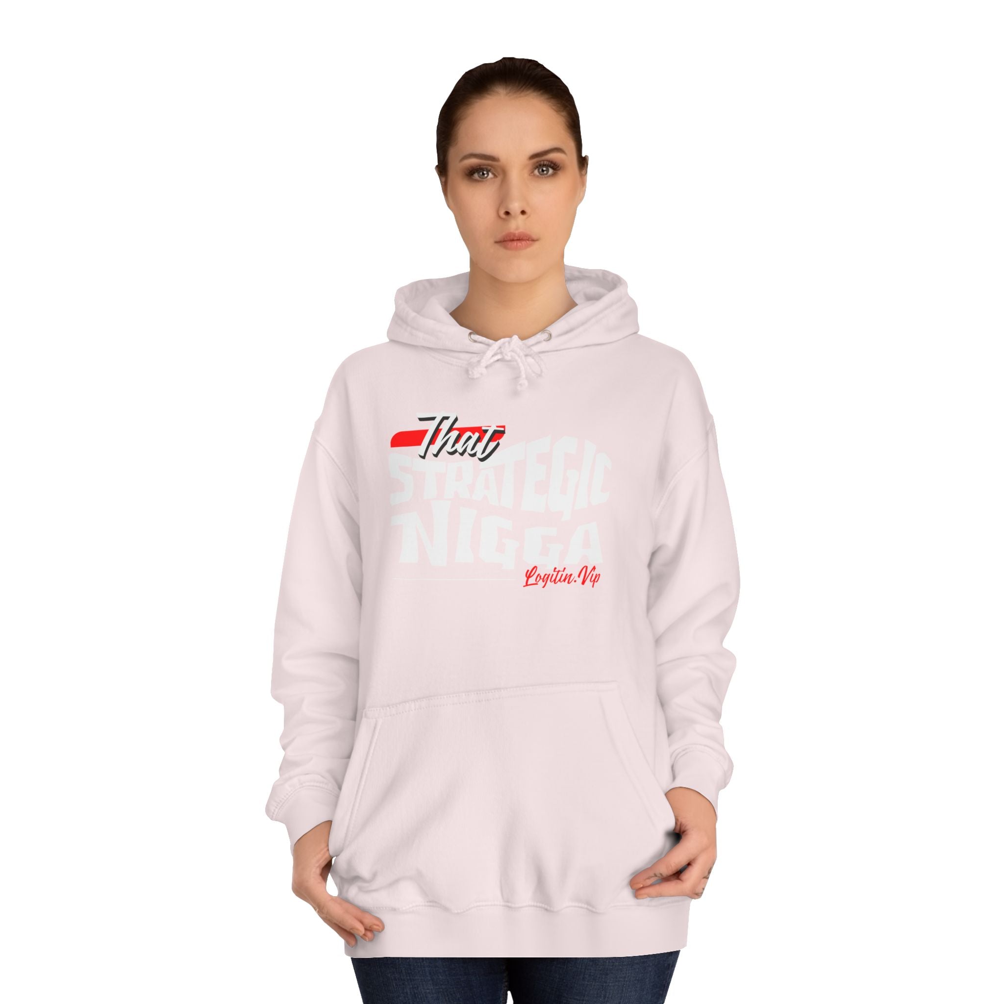 Unisex  Hoodie - "That Strategic Nigga" Graphic Sweatshirt - Trendy Campus Style