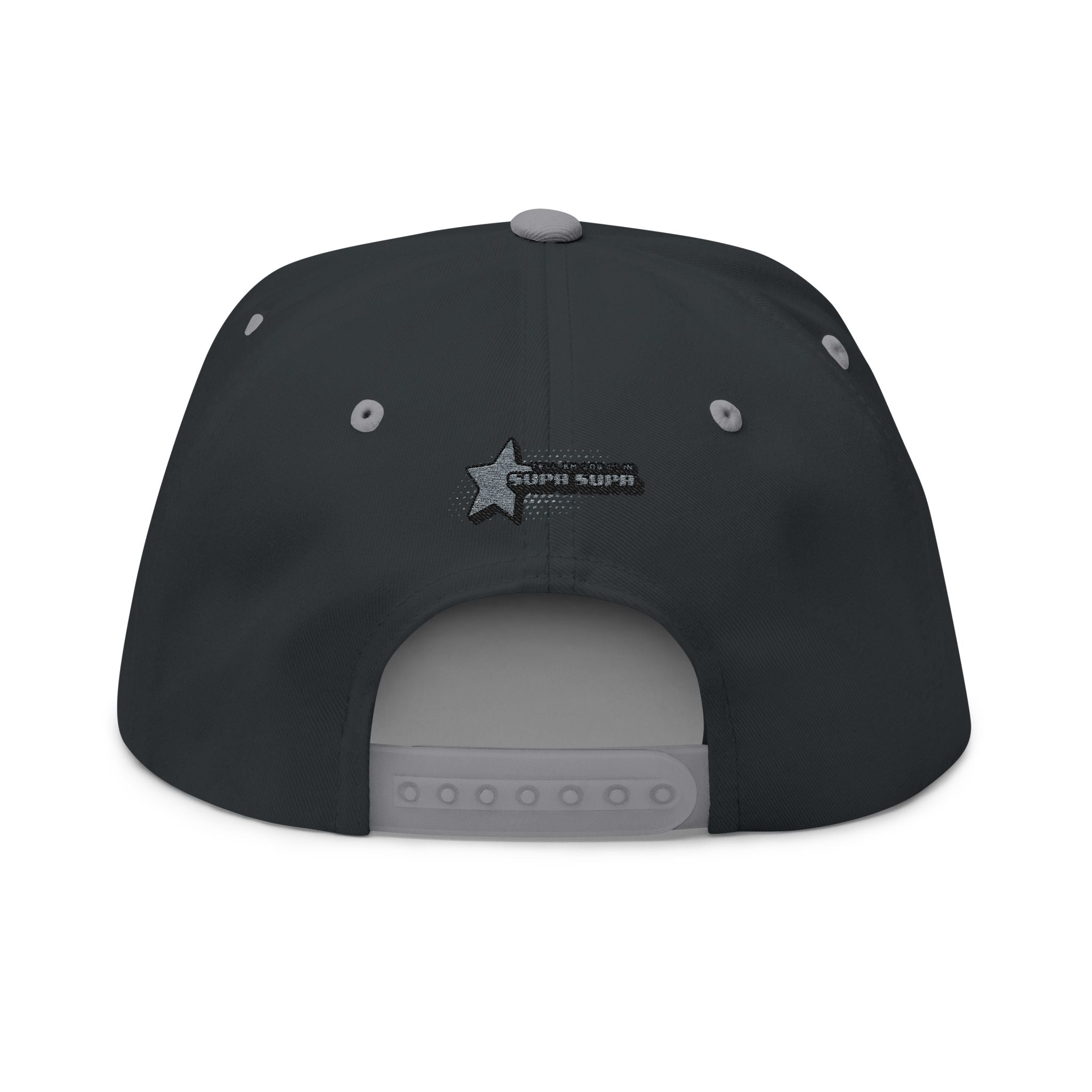 Embroidered Star Snapback Hat — 'Supa Supa' Retro Logo Flat-Bill Cap
