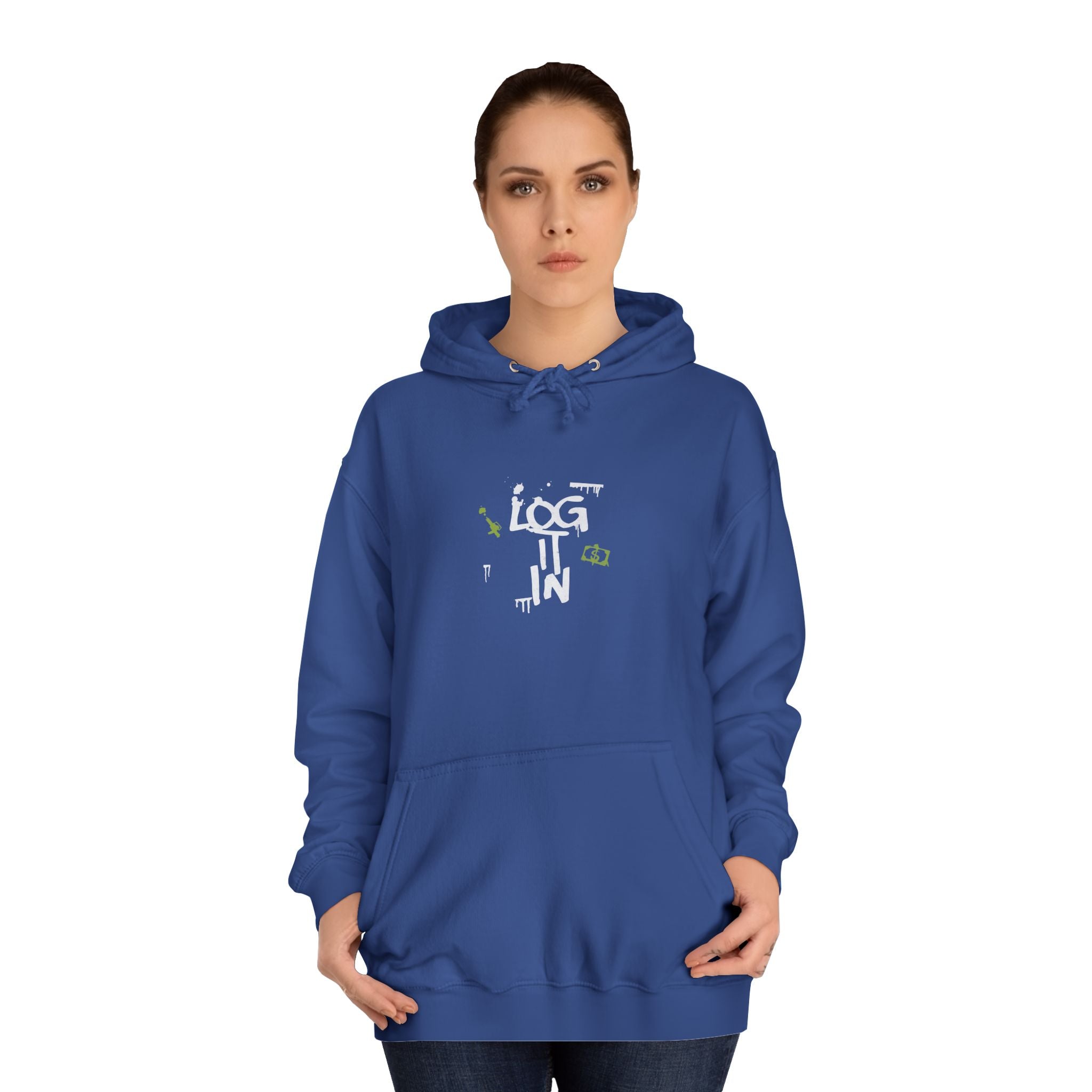 log it in Hoodie — Minimal Vintage Print