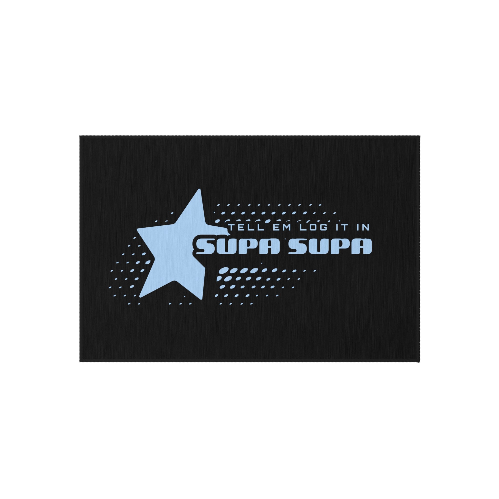 "Tell em log it in" Star Outdoor Rug — Retro Graphic Welcome Mat