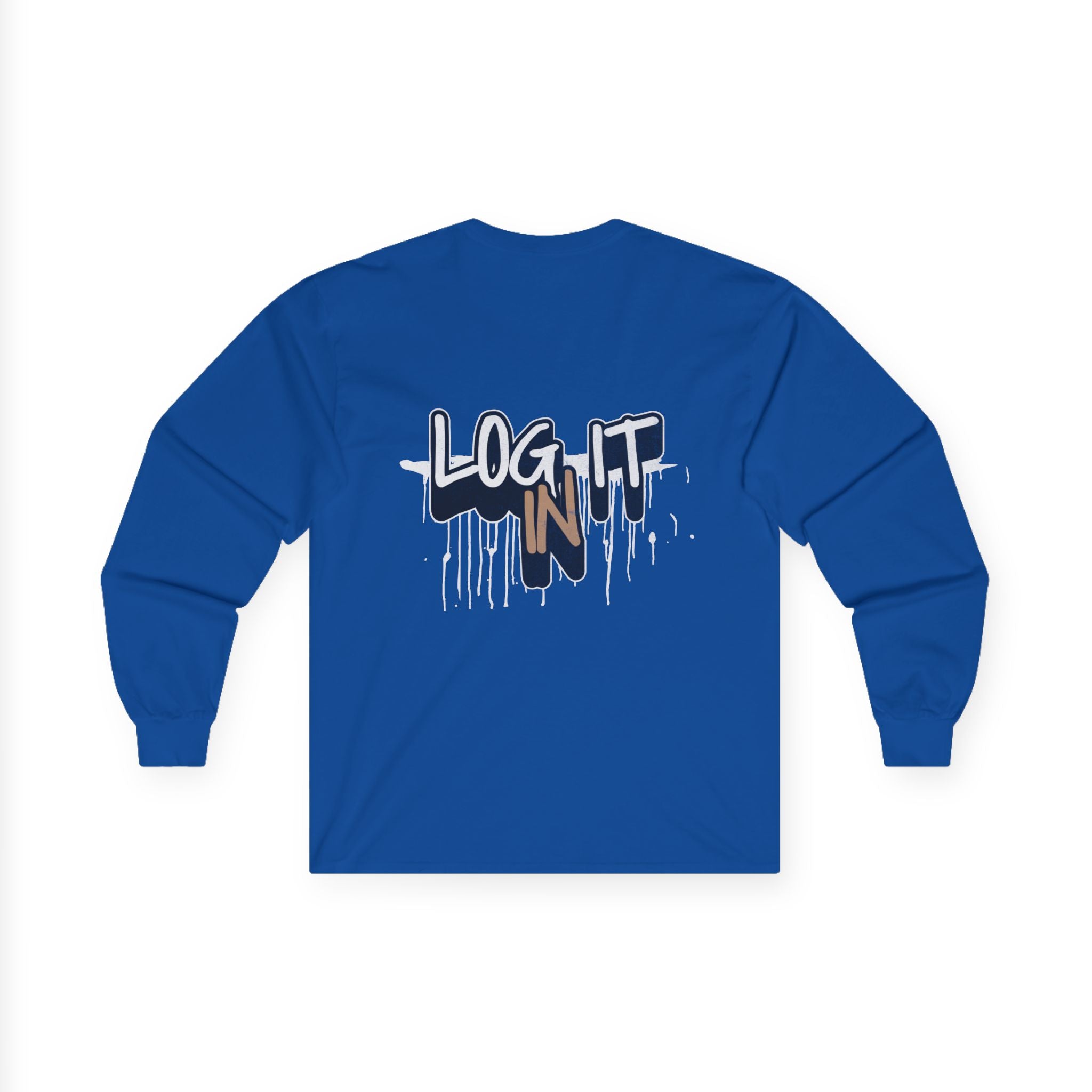 Log It In Long Sleeve Tee — Graffiti Drip Streetwear Top