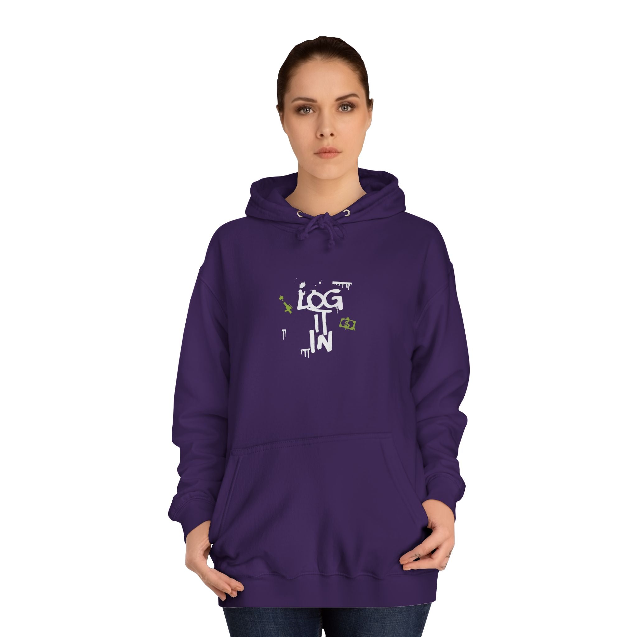 log it in Hoodie — Minimal Vintage Print