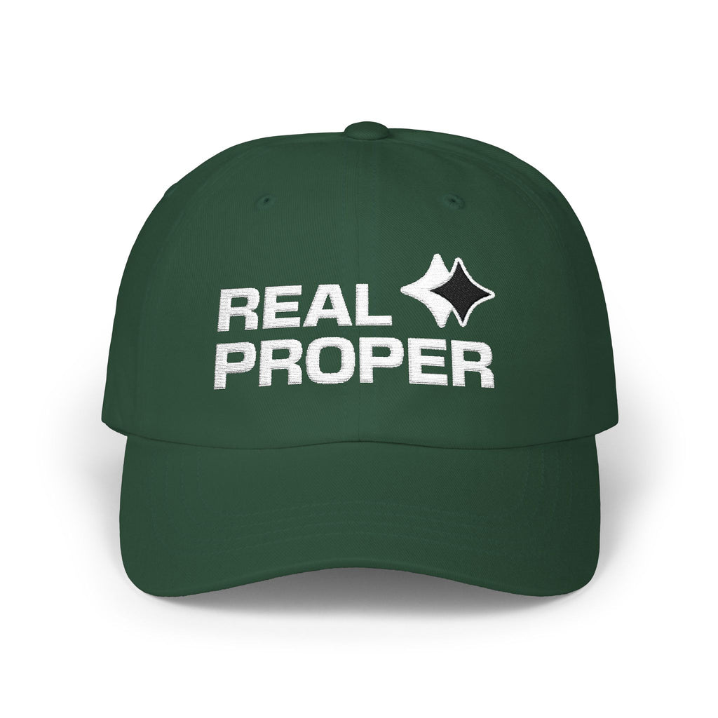 Classic Cap — "Real Proper" Embroidered Casual Baseball Hat