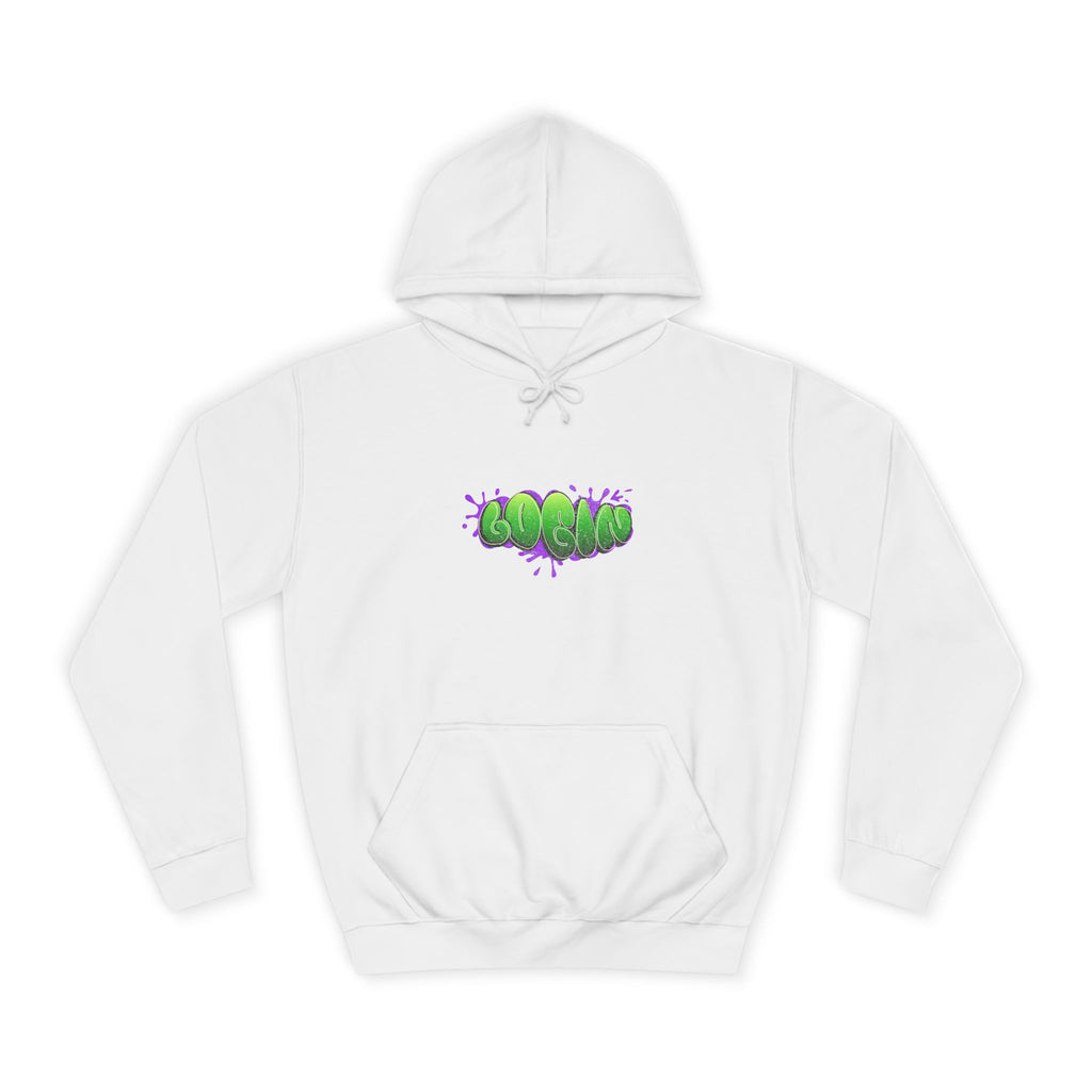 Hoodie with Green Graffiti "Login" Design - Streetwear Pullover