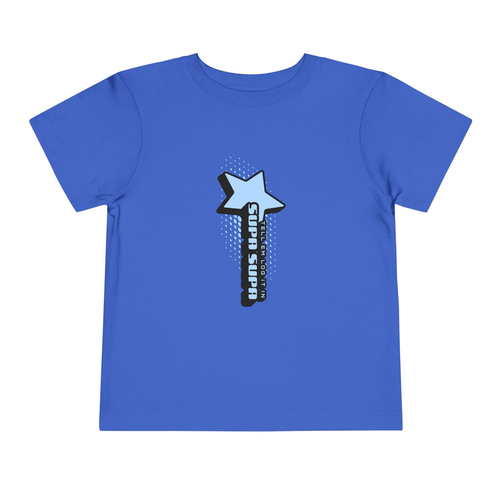 Toddler Tee — Blue Star "Tell em log it in" Graphic