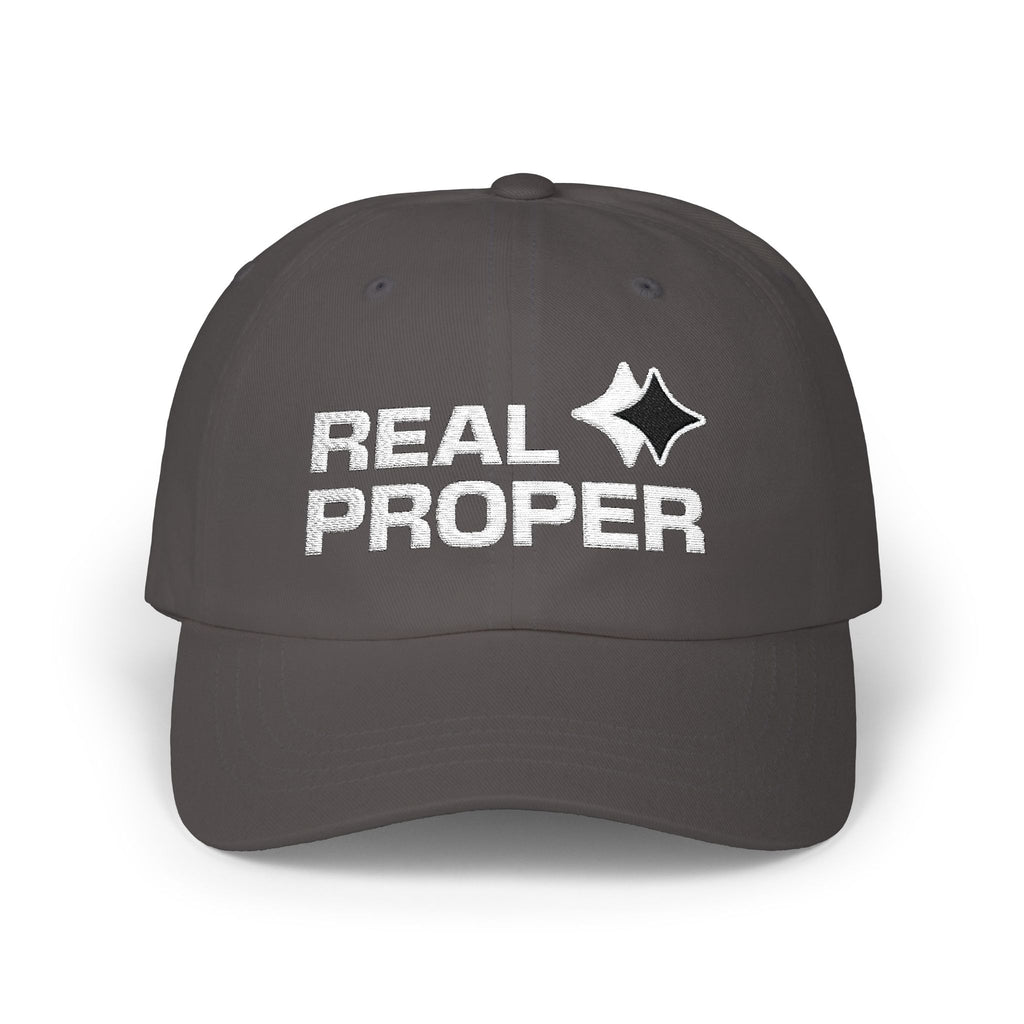Classic Cap — "Real Proper" Embroidered Casual Baseball Hat