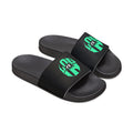 Men's Slide Sandals with Removable Strap — Custom Green Log it in Slides