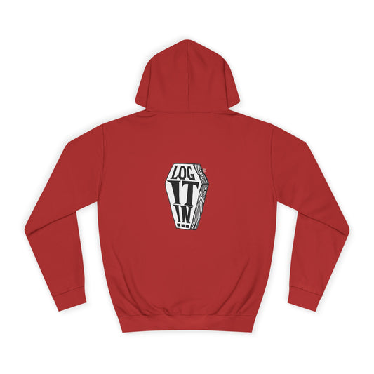 Edgy Unisex Log it in Hoodie, Casual Streetwear, Unique Gift, Trendy Apparel, Halloween Costume, Cozy Lounge Wear