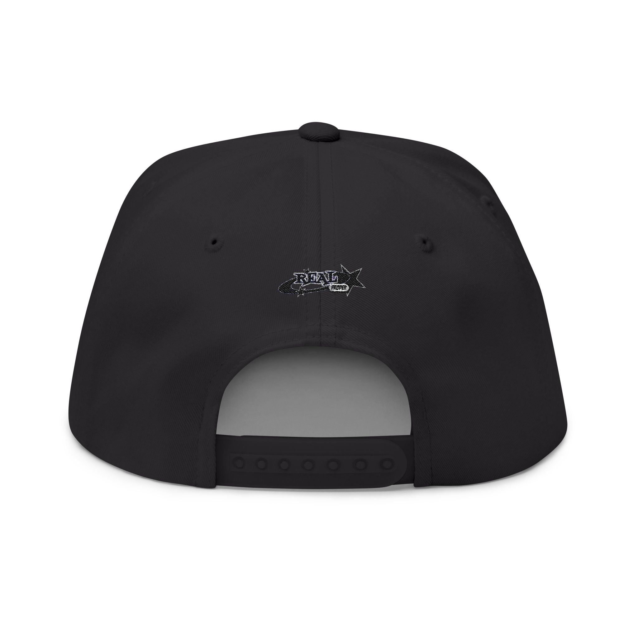 Embroidered Flat Bill Cap — Retro 'Real Proper' Logo Snapback