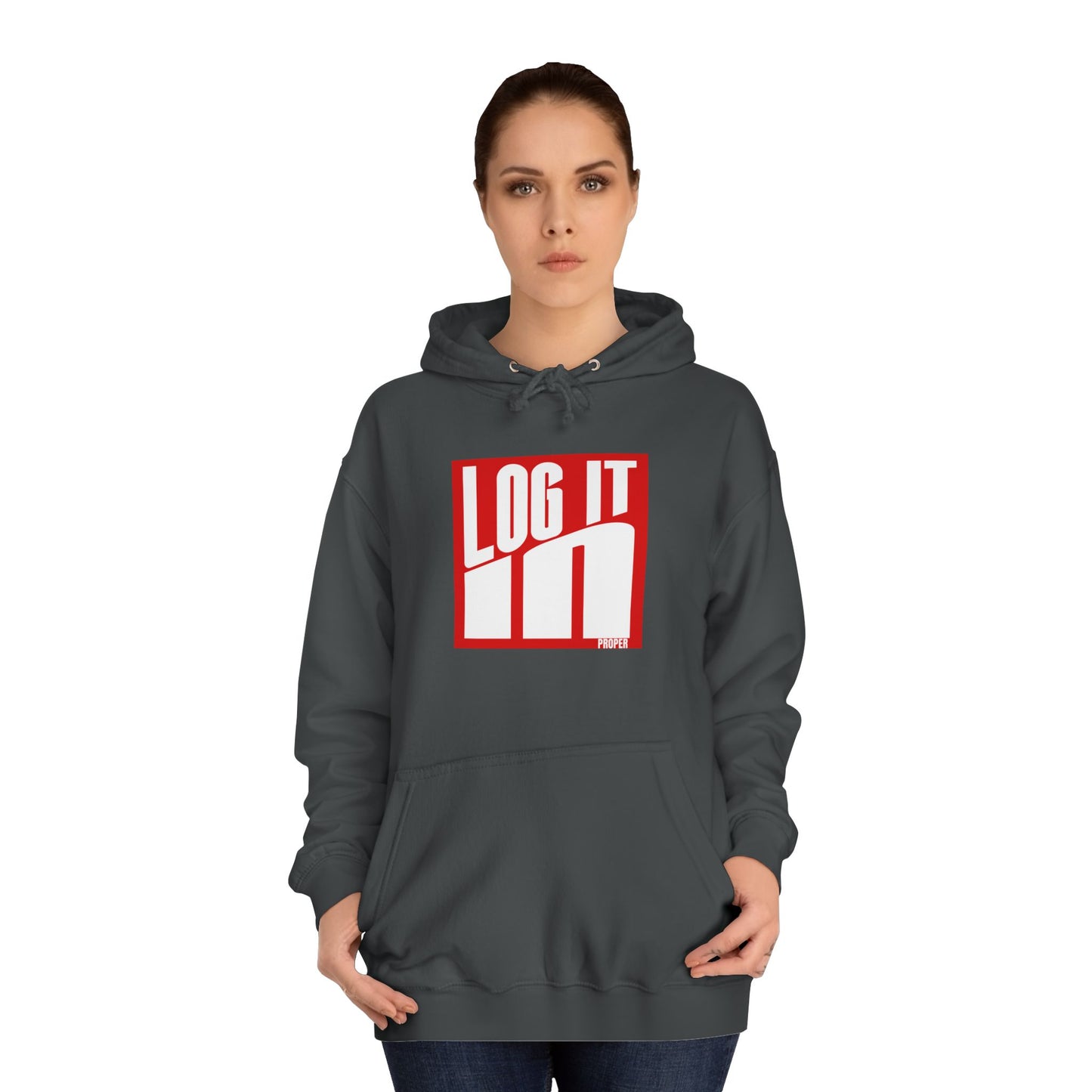Unisex Log it in Hoodie - Trendy Campus Style, Casual Wear, Cozy Gift, Comfortable Lounge Hoodie, Essentials