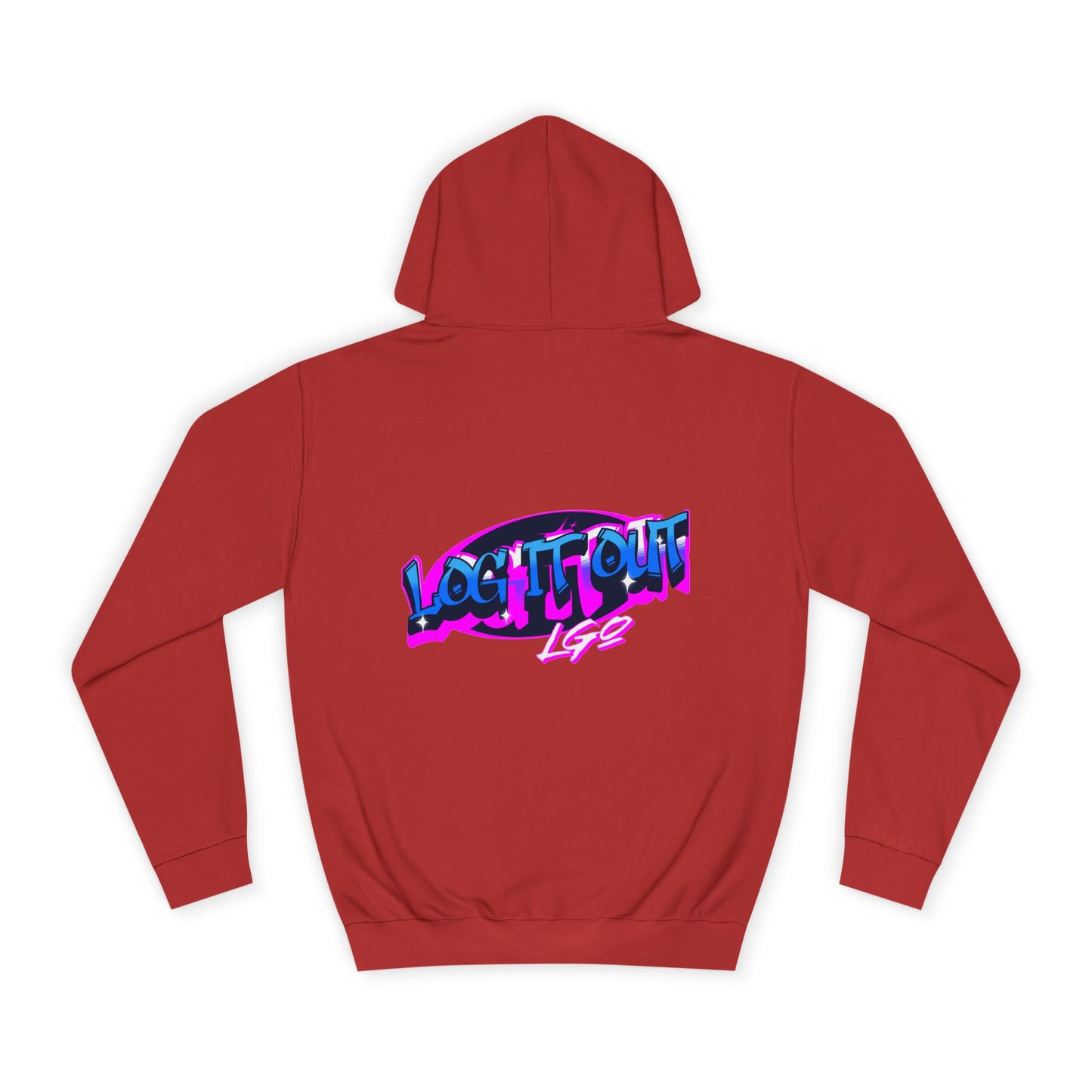 Vibrant Graffiti"Log it out"Hoodie, Unisex Fashion, Casual Wear, Student Apparel, Street Style, Gift for Graduates