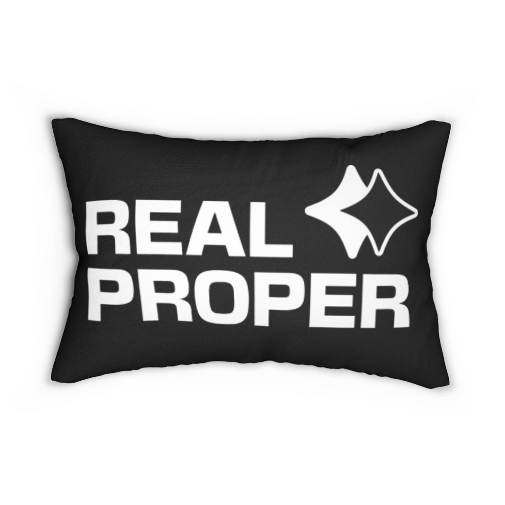 Real Proper Lumbar Pillow – Black Graphic Accent Cushion