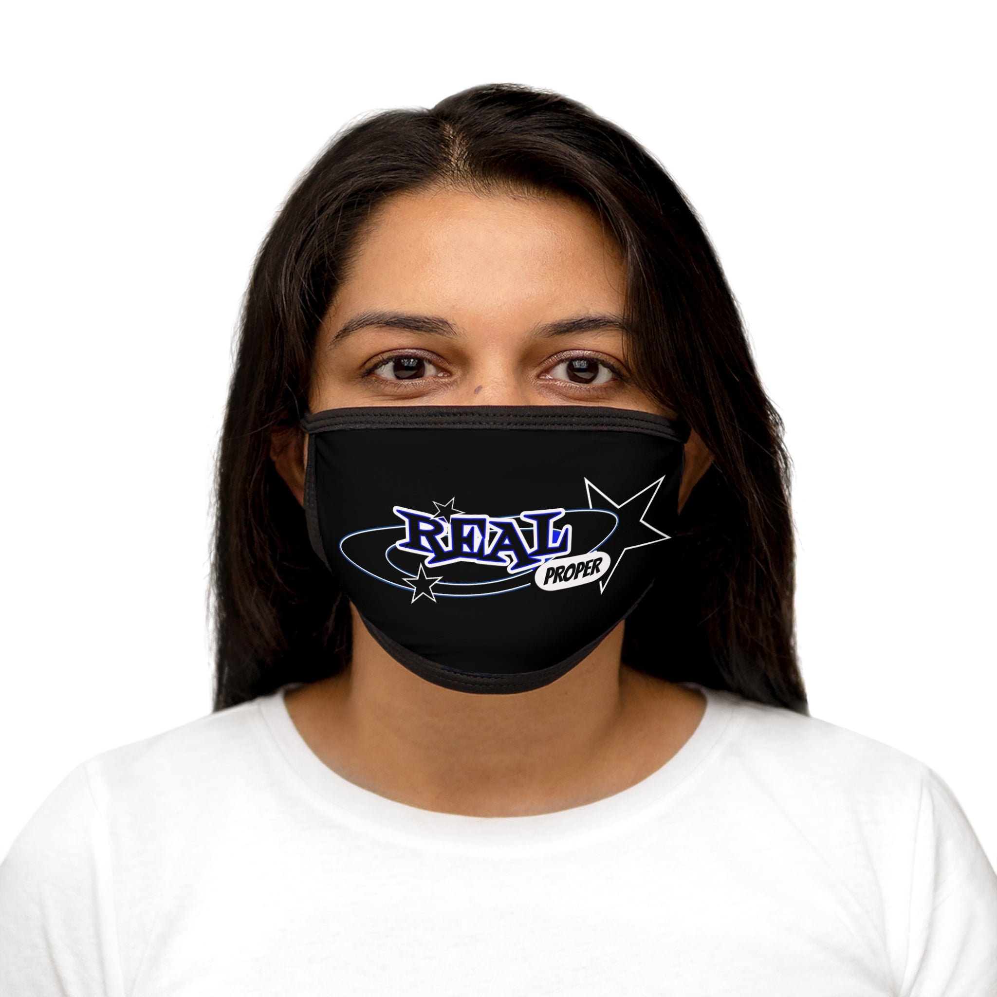 Real Proper Graphic Face Mask — "Real Proper" Logo Cotton Blend Mask