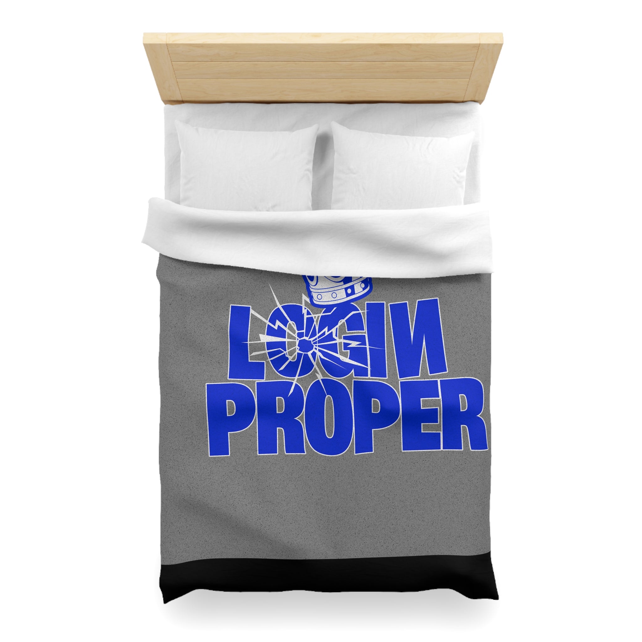 Login Proper Duvet Cover — Bold Royal Crown Graphic Bedding