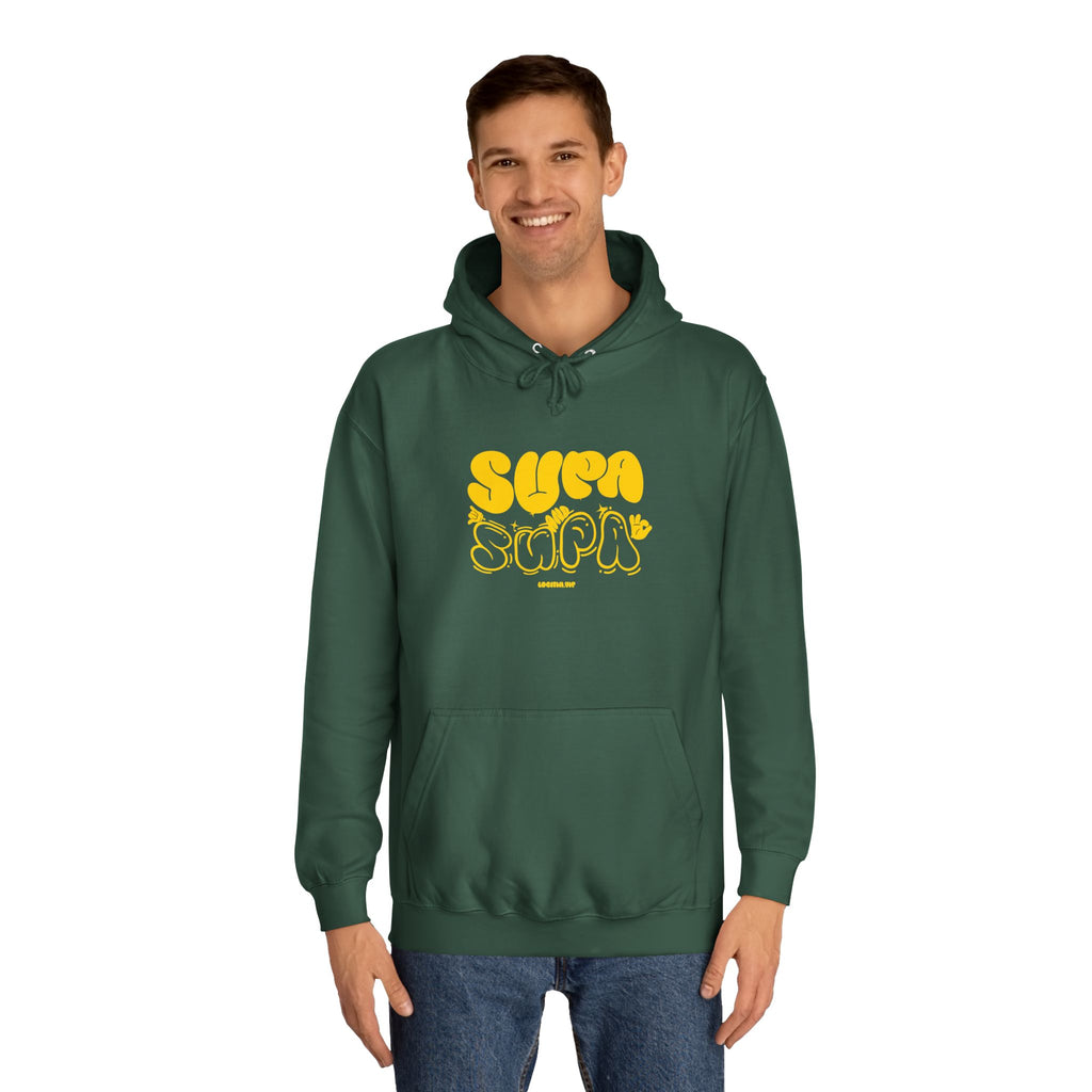 Cheerful Unisex Supa Supa Hoodie - Cozy Streetwear, Campus Style, Trendy Gift, Relaxed Fit, Perfect for Every day