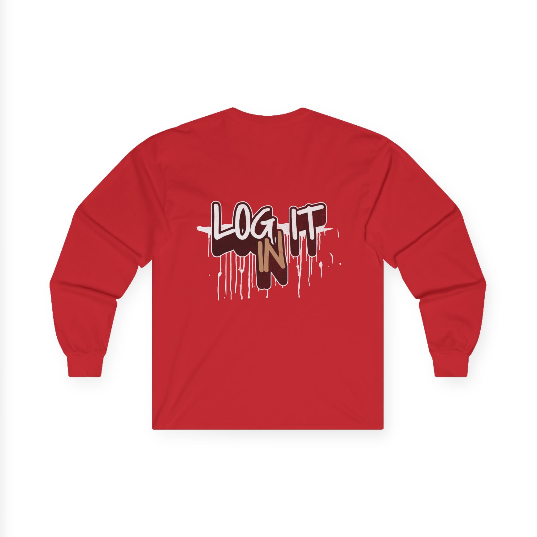 Log It In Long Sleeve Tee — Graffiti Drip Streetwear Top