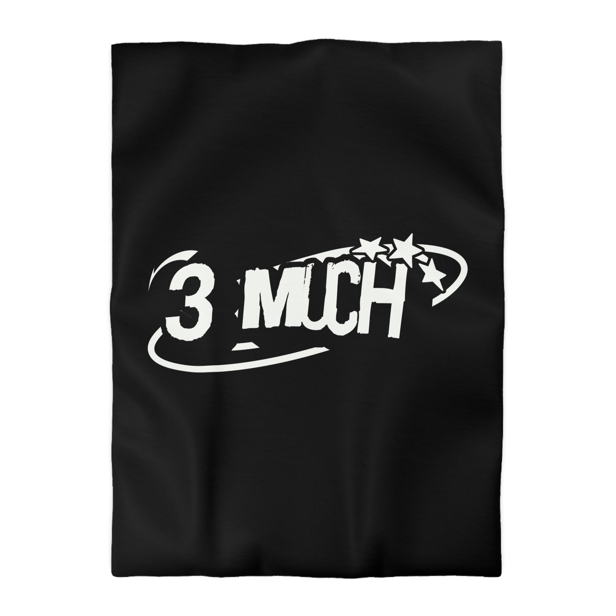 Duvet Cover — '3 Much' Bold Graphic Black Microfiber Duvet