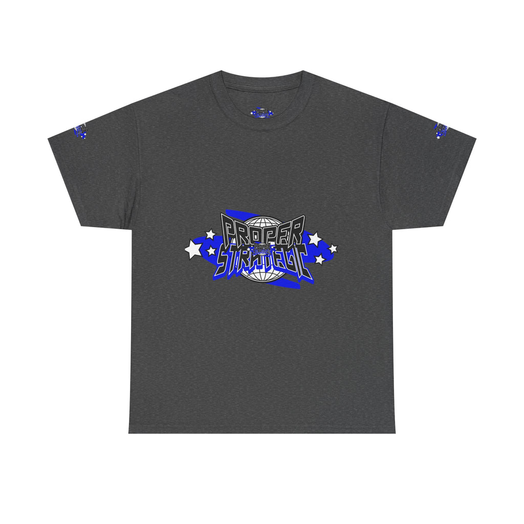 Proper 'Strategic' Graphic Tee — Retro Blue Streetwear T‑Shirt