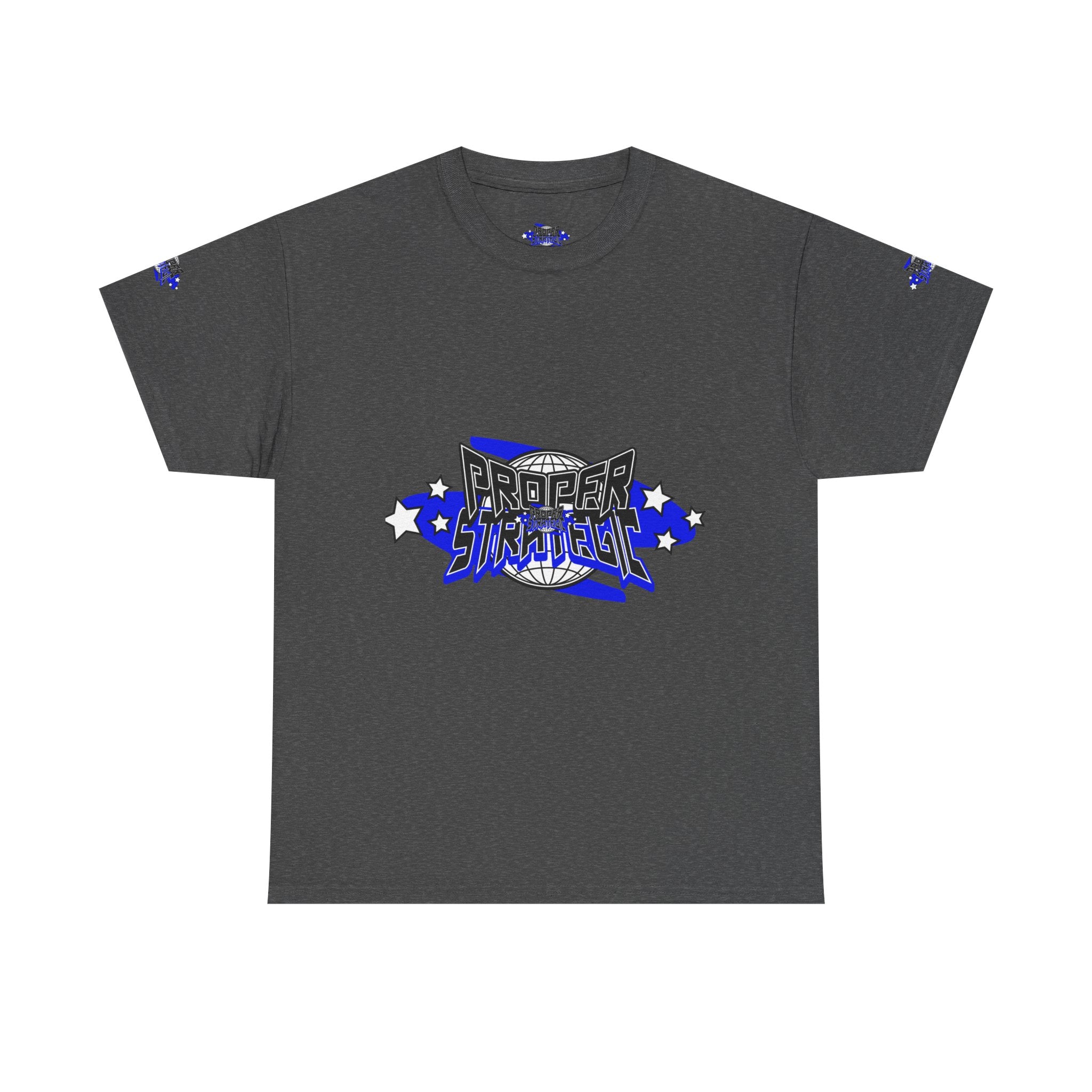 Proper 'Strategic' Graphic Tee — Retro Blue Streetwear T‑Shirt