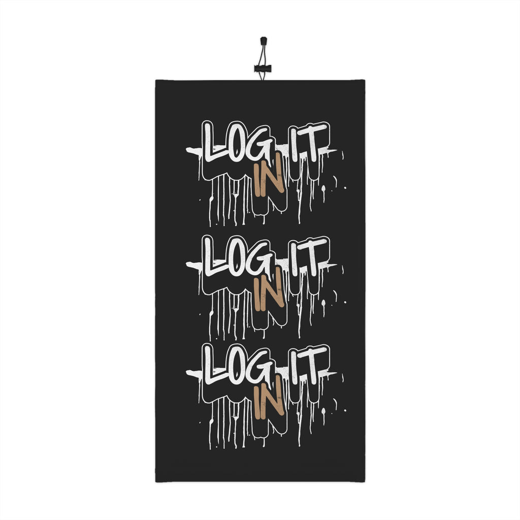 Neck Gaiter — "Log It In" Winter Face Mask with Drawstring