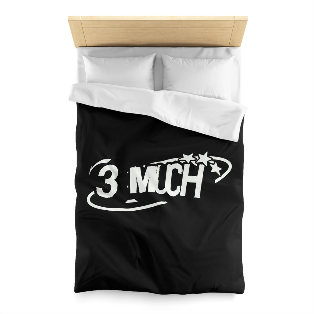 Duvet Cover — '3 Much' Bold Graphic Black Microfiber Duvet