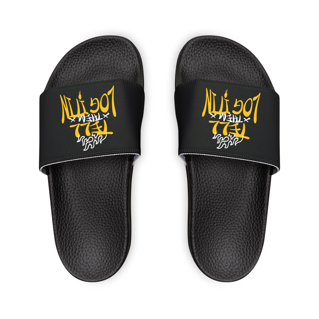 Women's Removable-Strap Sandals — 'Tell em log it in' Slide Sandals with Interchangeable Strap