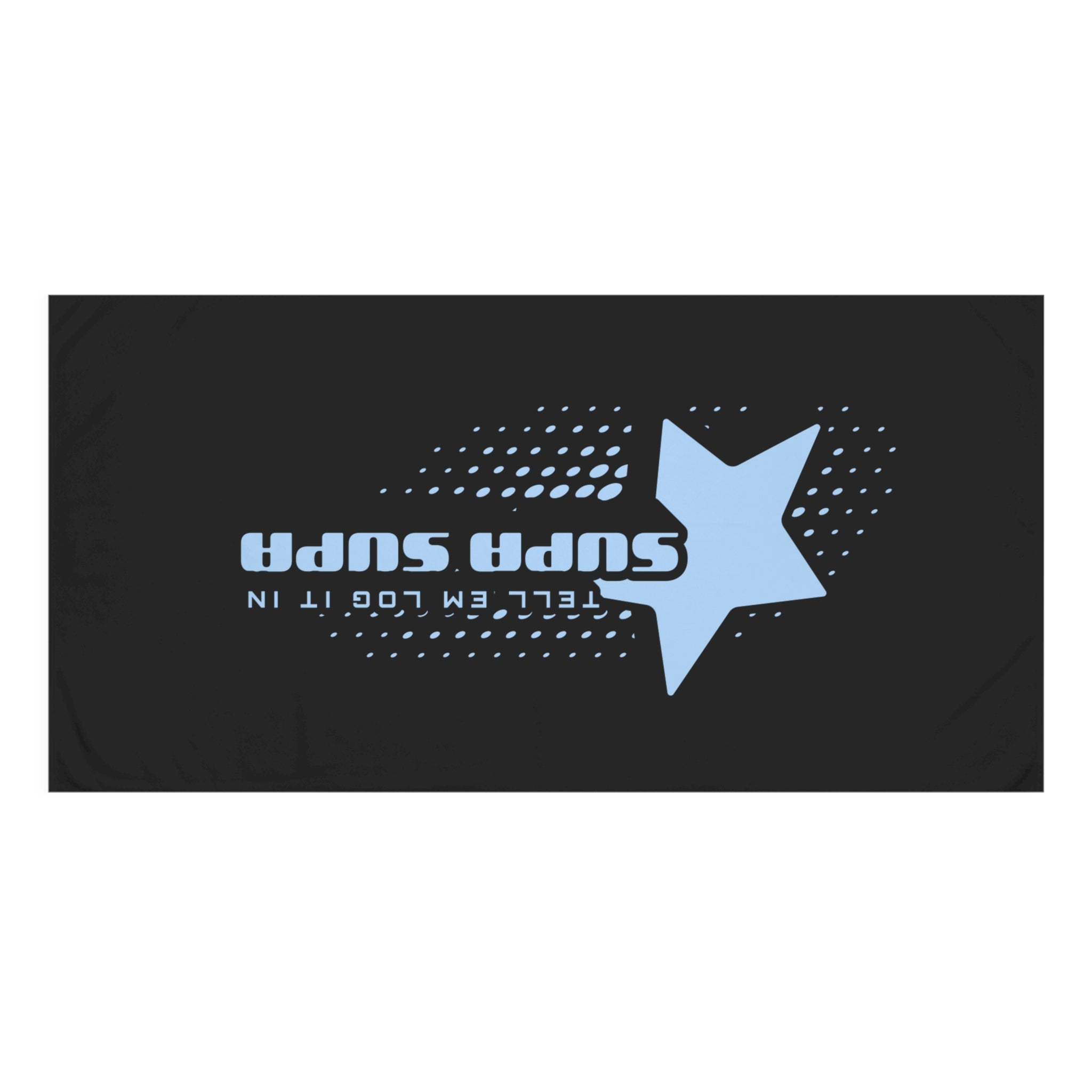 Star Logo Beach Towel – "Tell em log it in" Blue Graphic Mink-Cotton Towel