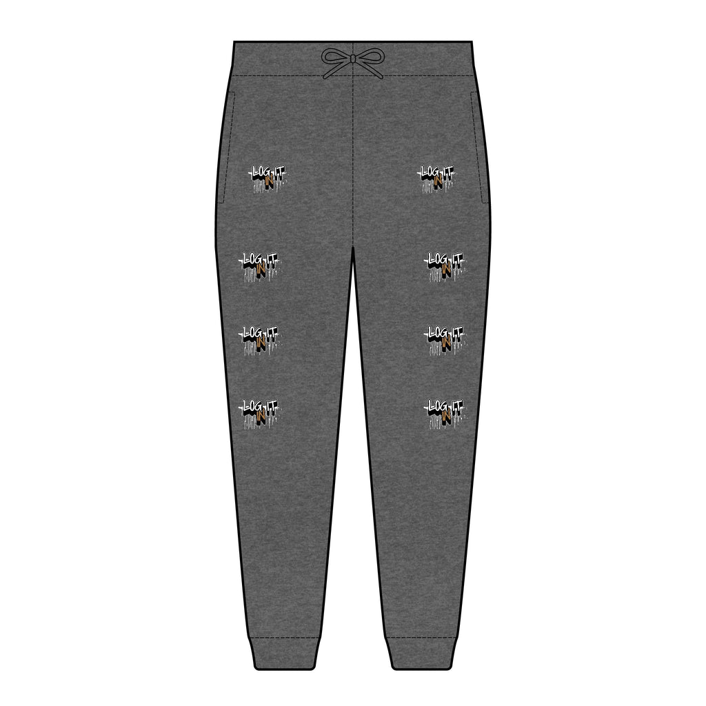 Embroidered Log it in Joggers – Casual Fleece Sweatpants with Design