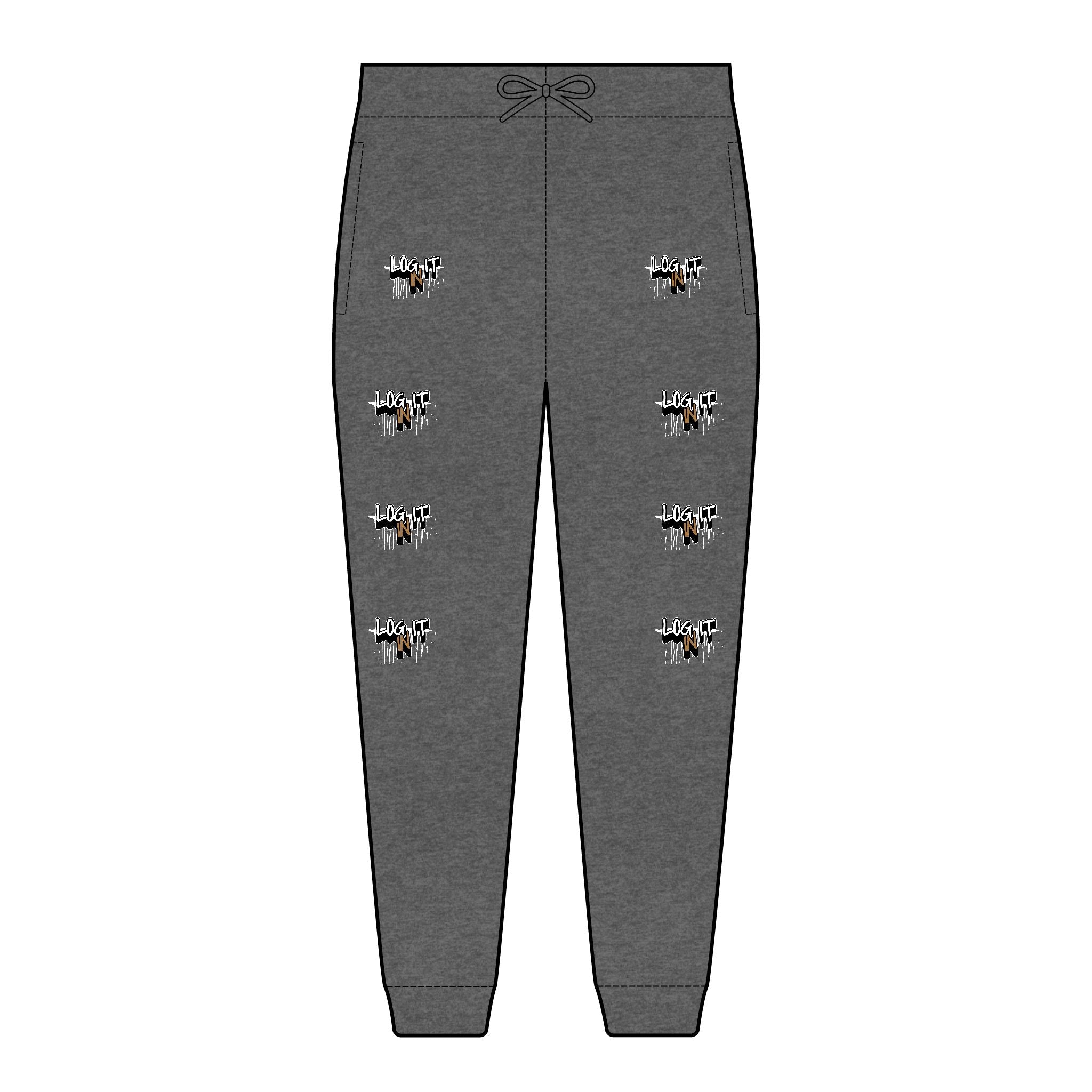 Embroidered Log it in Joggers – Casual Fleece Sweatpants with Design