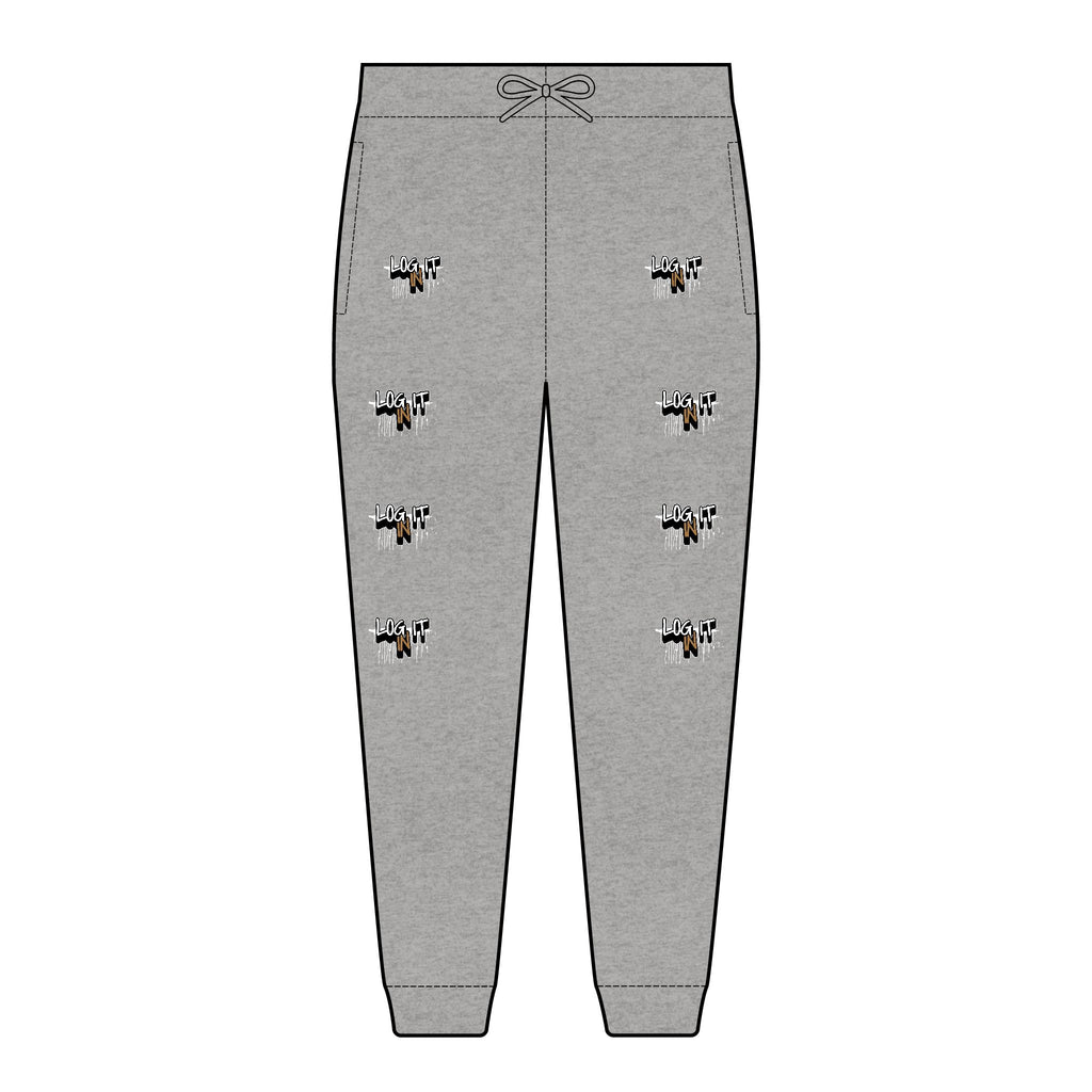 Embroidered Log it in Joggers – Casual Fleece Sweatpants with Design
