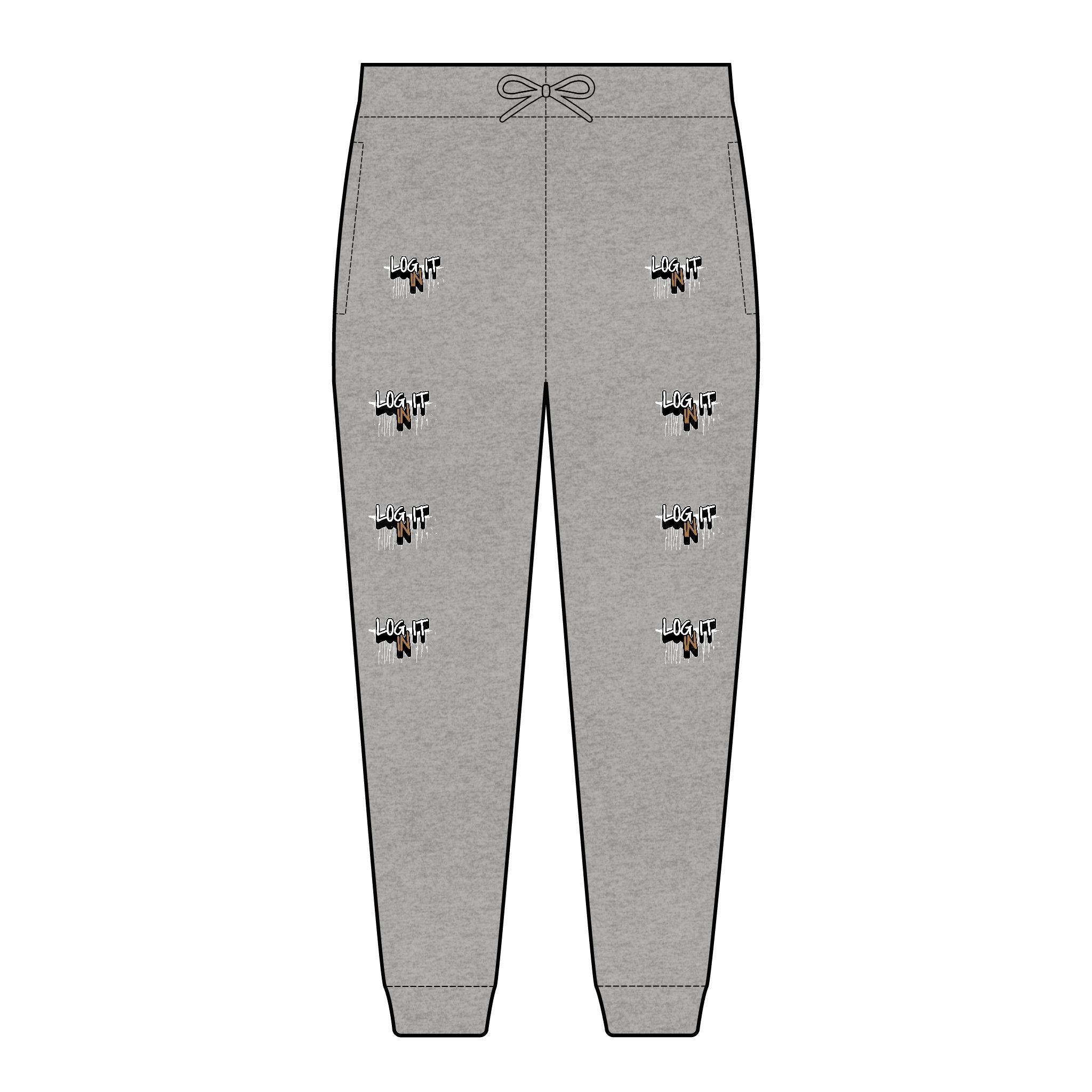 Embroidered Log it in Joggers – Casual Fleece Sweatpants with Design