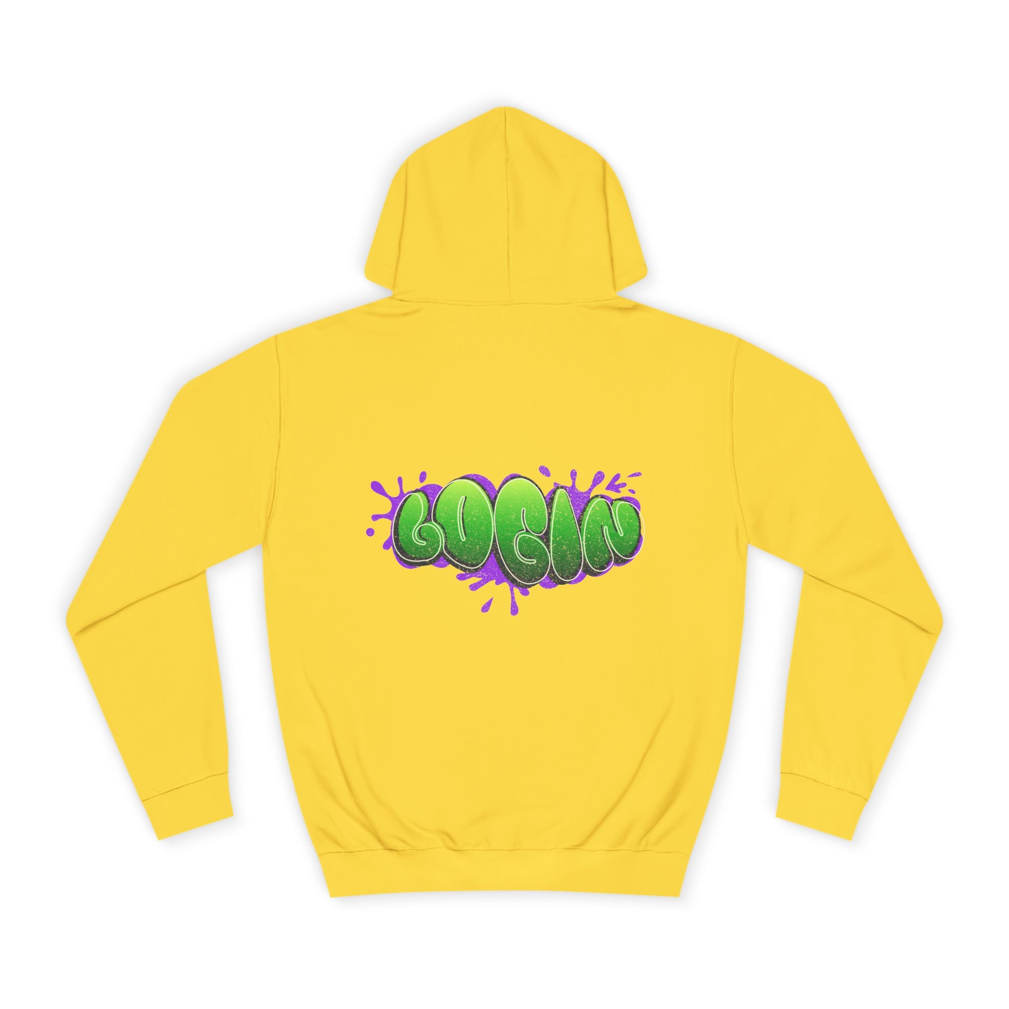 Hoodie with Green Graffiti "Login" Design - Streetwear Pullover